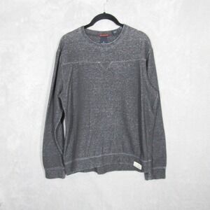 Scotch & Soda Men's Large Gray Heathered Long Sleeve Crewneck Sweatshirt Casual
